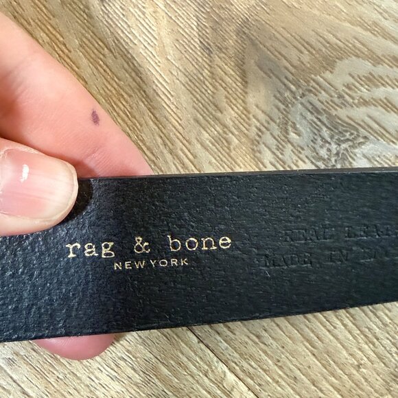 Rag & Bone Black Boyfriend Leather Belt Minimalist Classic Menswear Unisex M - Picture 3 of 7